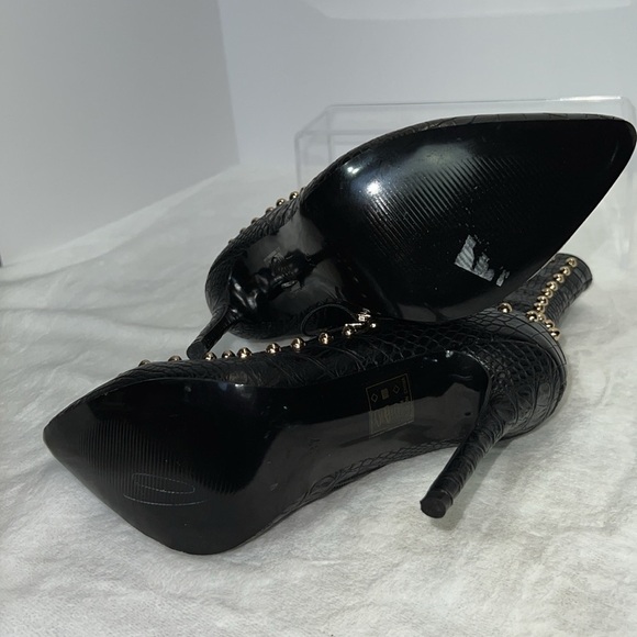 Akika black croc studded ankle boots/booties. Size 37. NWOT. - Picture 8 of 8